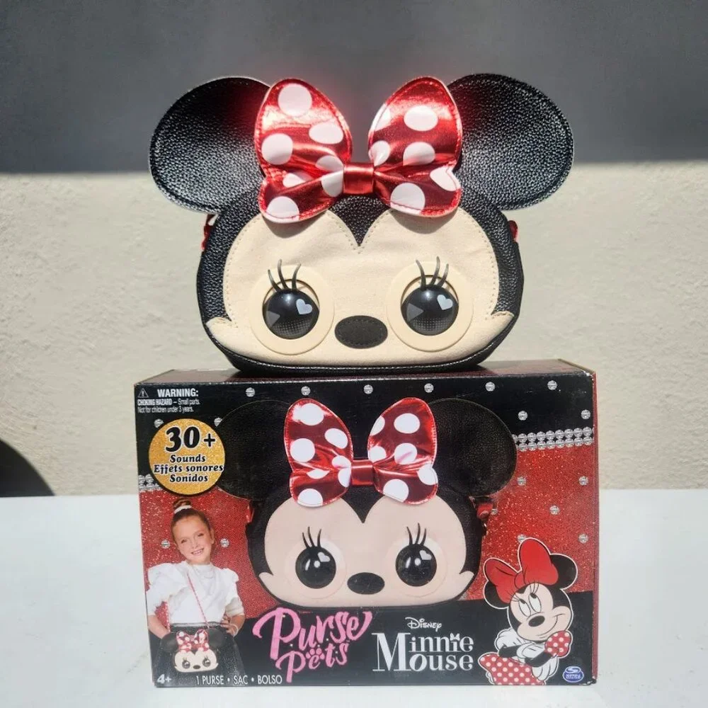 NEW Disney Minnie Mouse Purse Pets Interactive Toy Plush Shoulder Bag Crossbody
